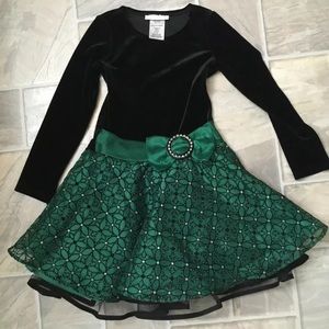 Bonnie Jean green and black dress size 5